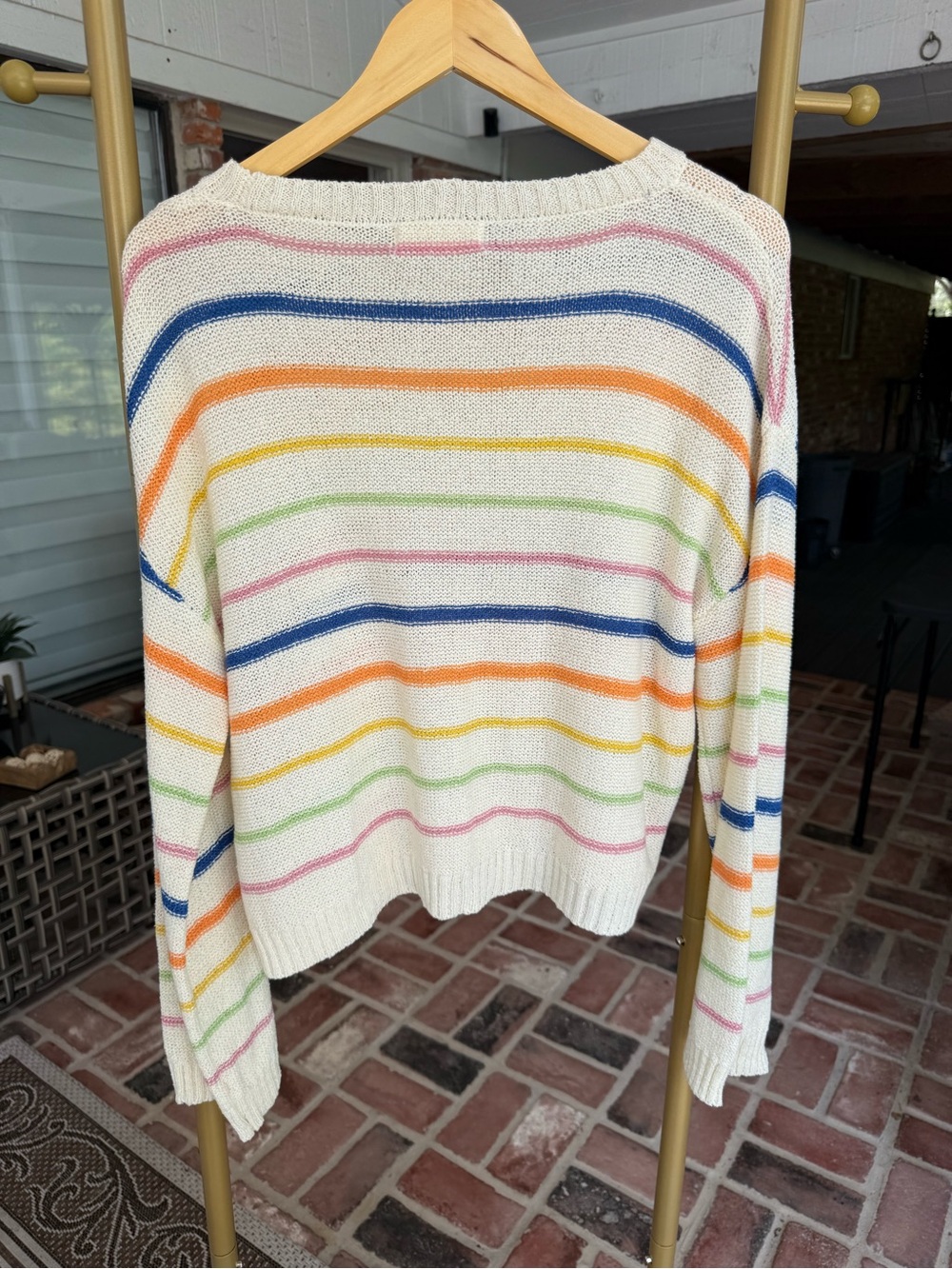 By Together Multicolor Striped Knit Sweater Women's M - Picture 3 of 5